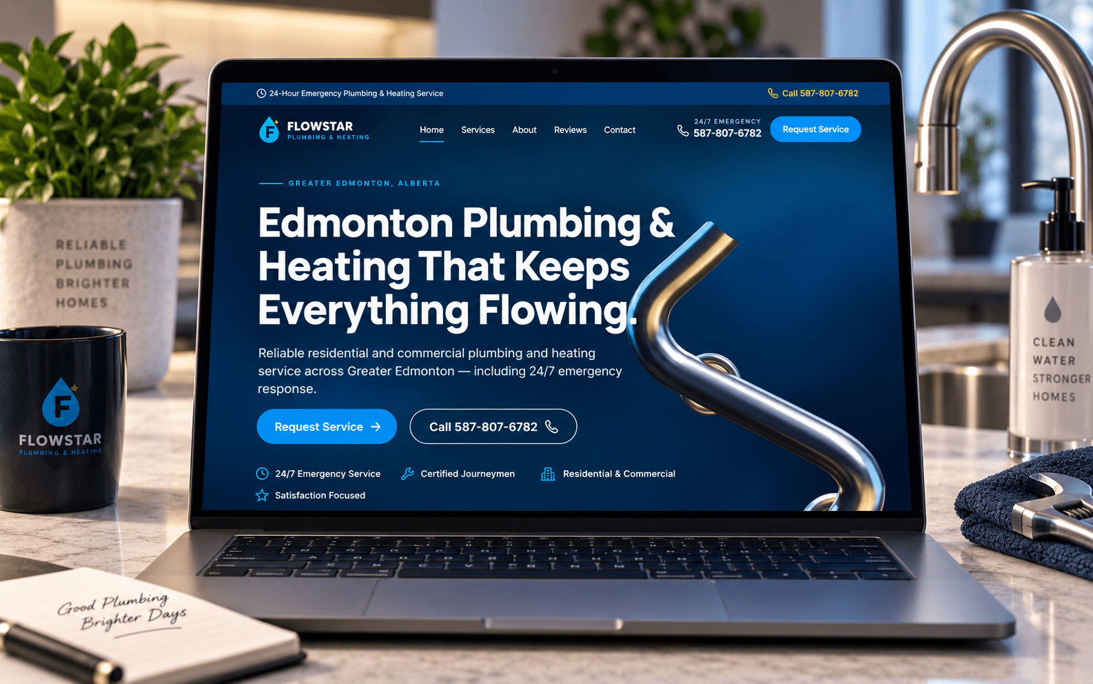 FlowStar Plumbing & Heating Website screenshot 1