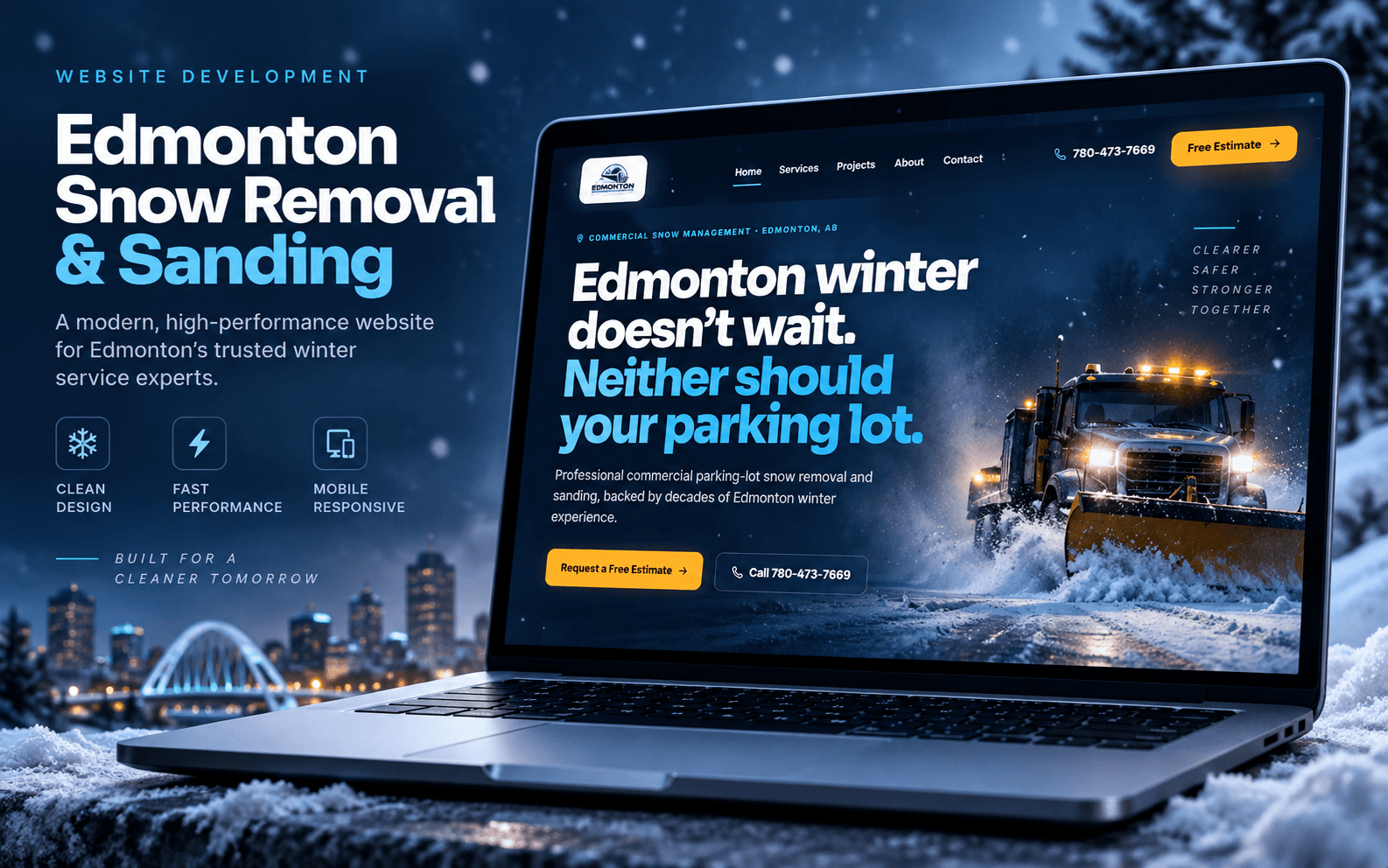Edmonton Snow Removal & Sanding — Commercial Snow Management Website project preview