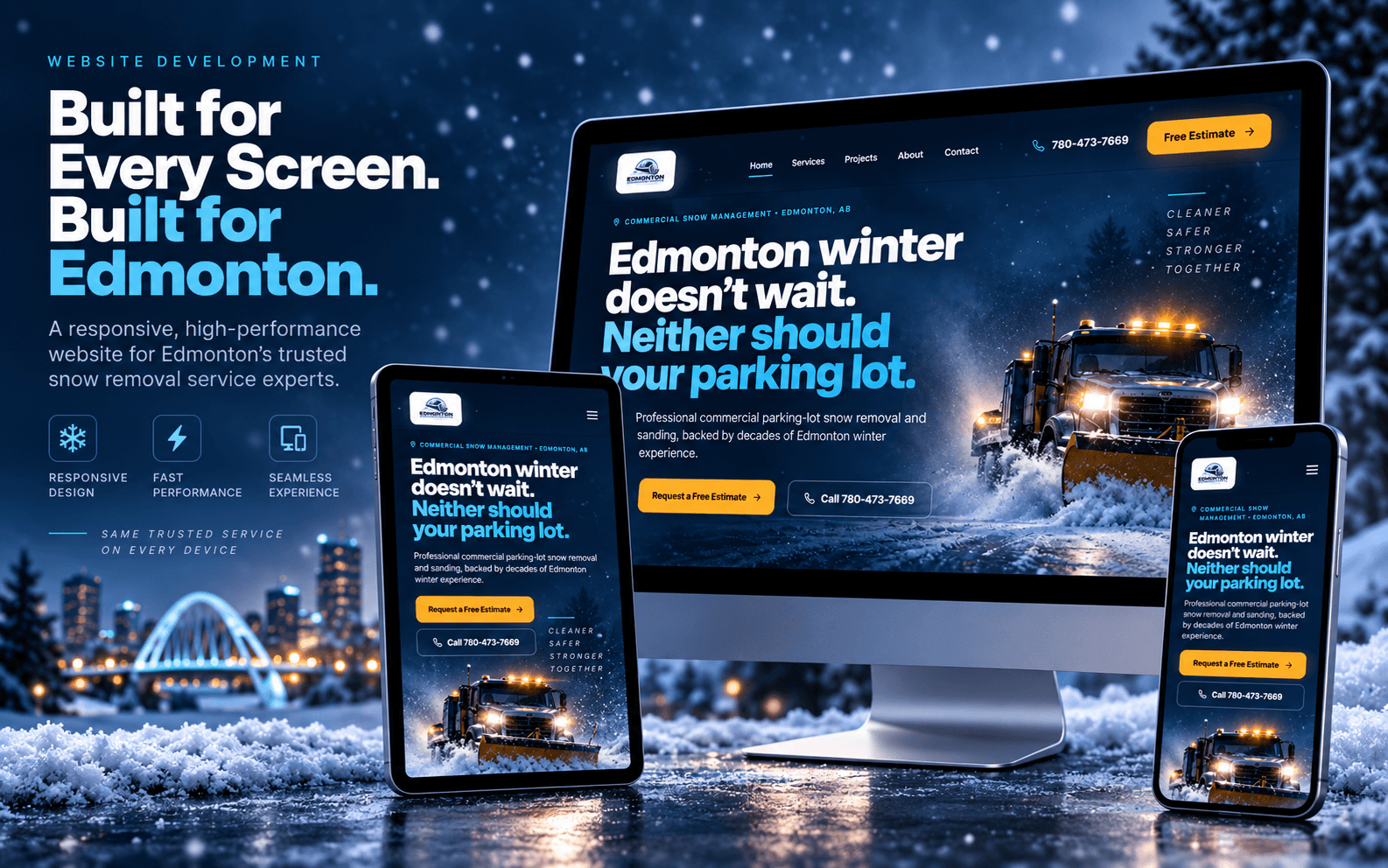 Edmonton Snow Removal & Sanding — Commercial Snow Management Website screenshot 2